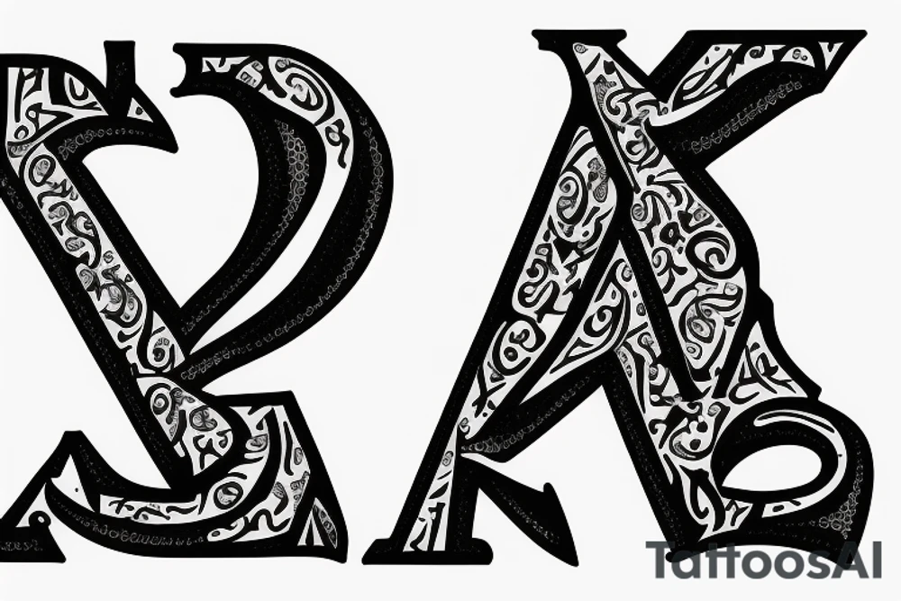 The letters E and V tattoo idea