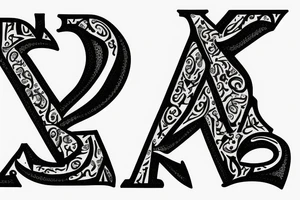 The letters E and V tattoo idea