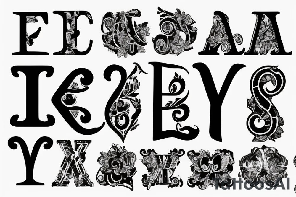 The letters E and V tattoo idea