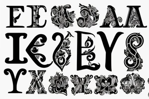 The letters E and V tattoo idea