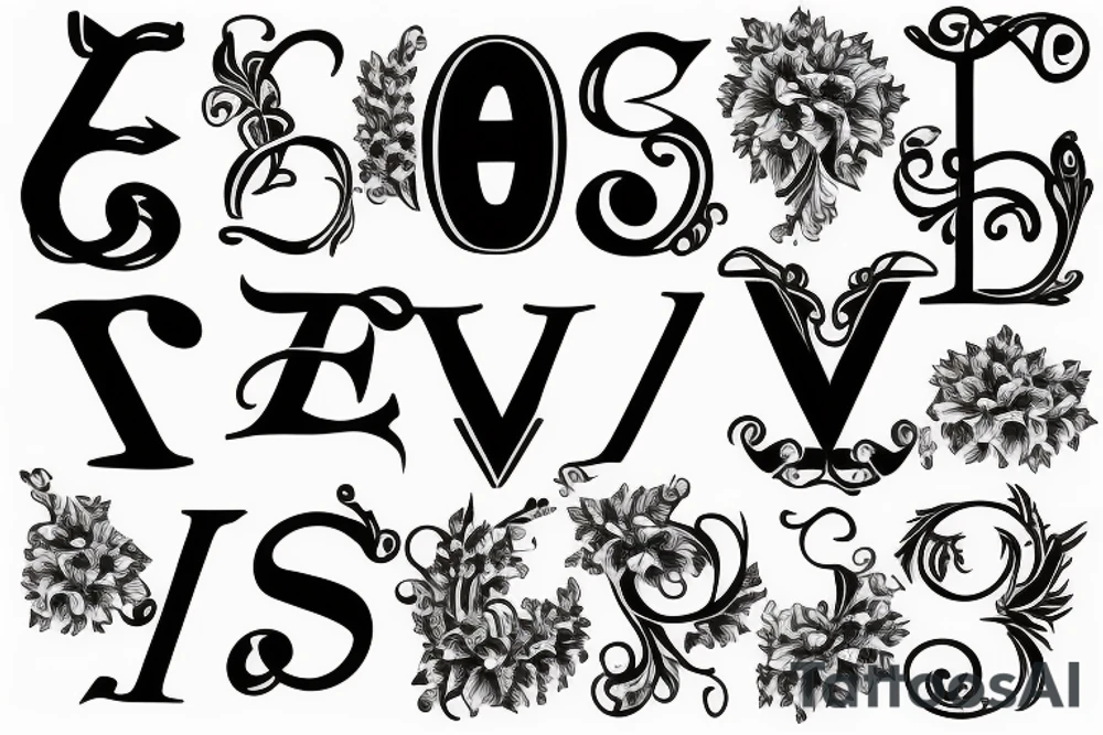 The letters E and V tattoo idea