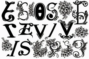 The letters E and V tattoo idea