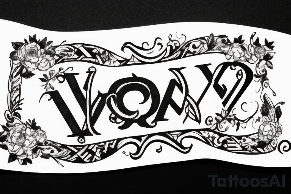 The letters E and V tattoo idea