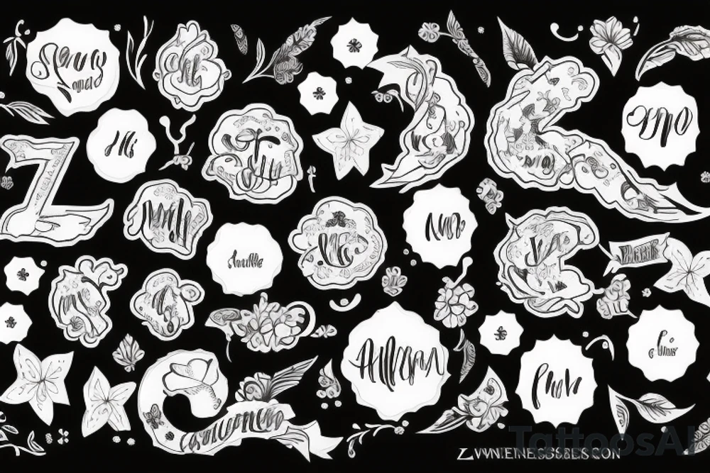 Names: Esmé and Vivienne tattoo idea
