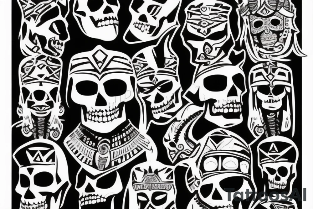 Aztec warrior with skull tattoo idea
