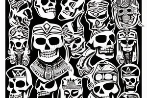 Aztec warrior with skull tattoo idea