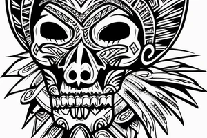 Aztec warrior with skull tattoo idea