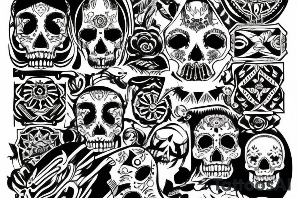 Aztec skull tattoo idea
