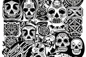 Aztec skull tattoo idea