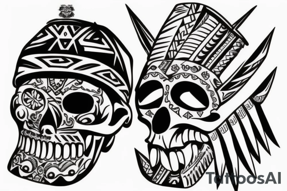 Aztec skull tattoo idea