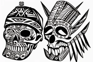 Aztec skull tattoo idea