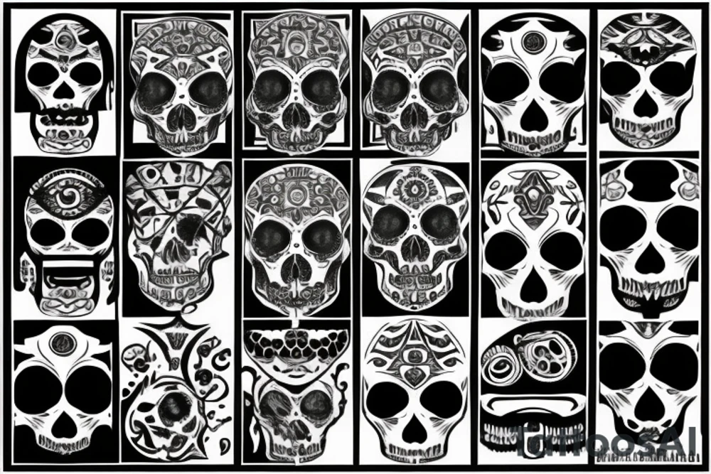 Aztec skull tattoo idea