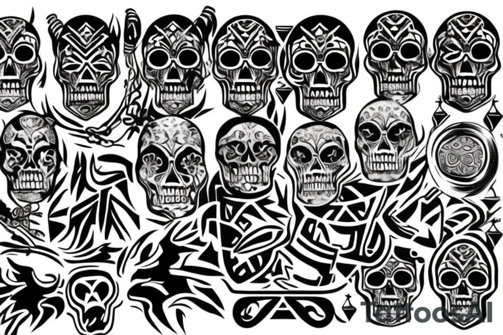 Aztec skull tattoo idea