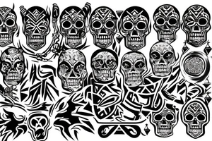 Aztec skull tattoo idea