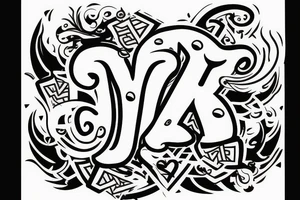 Make a tattoo with the letters M, Y, L tattoo idea