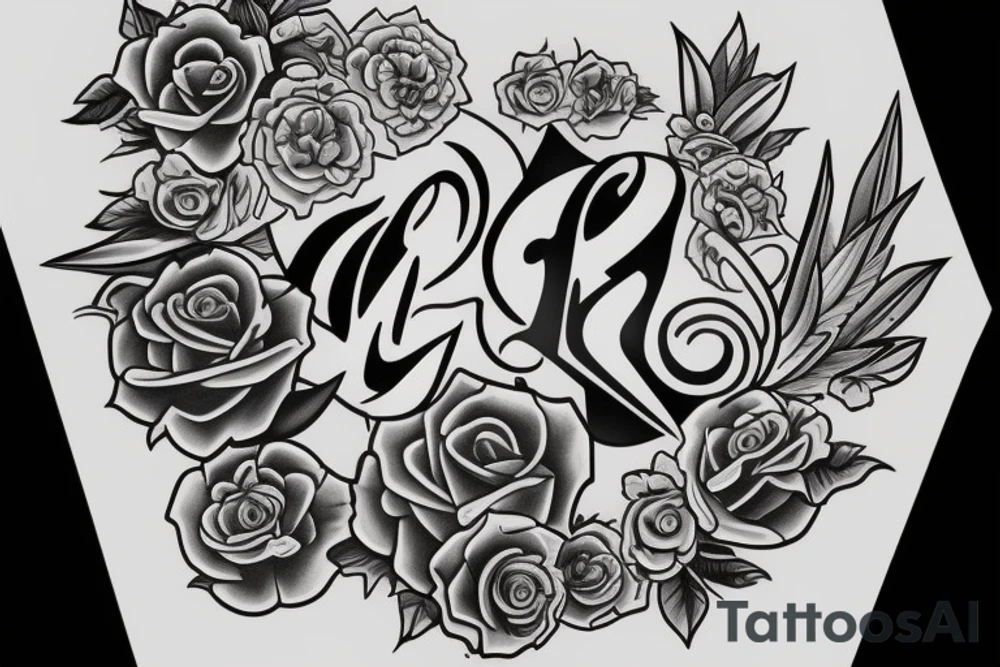 Make a tattoo with the letters M, Y, L tattoo idea