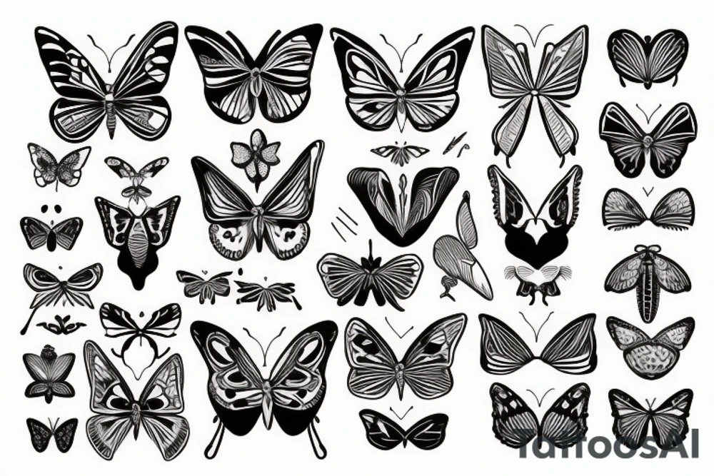 butterfly, eye, heart tattoo idea