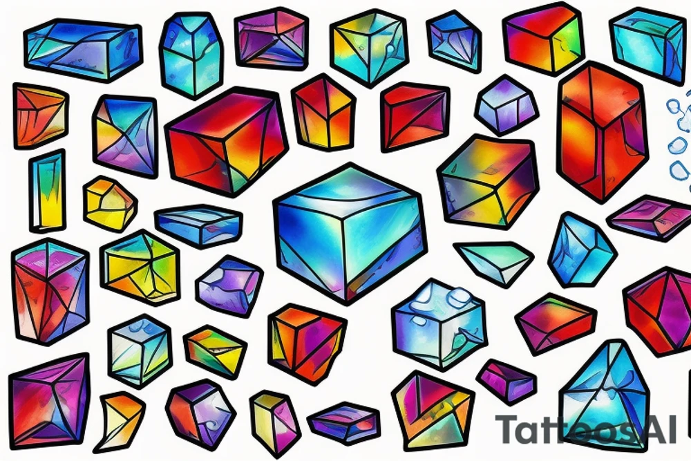 cube of ice melting in sun tattoo idea