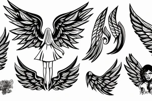 angel with extended wings tattoo idea