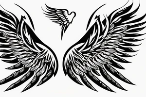 angel with extended wings tattoo idea