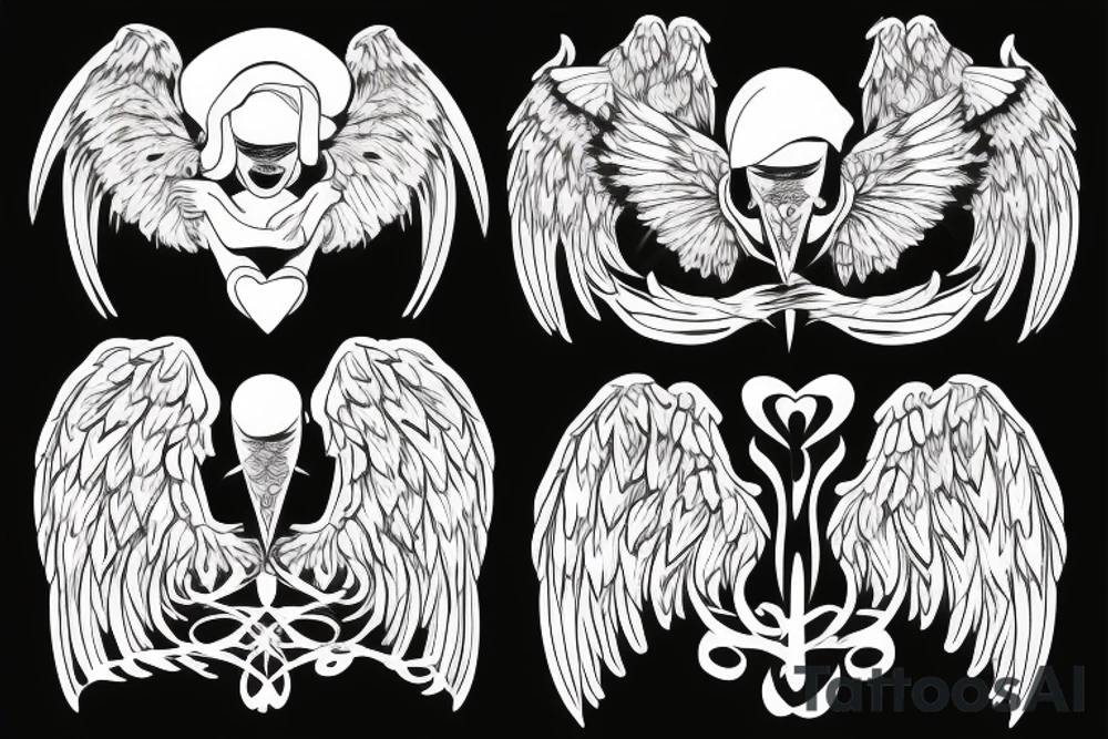 angel with wings flying tattoo idea
