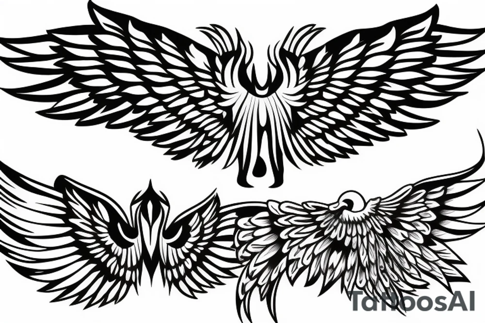 angel with wings flying tattoo idea