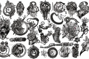 Steampunk Viking arm sleave tattoo idea