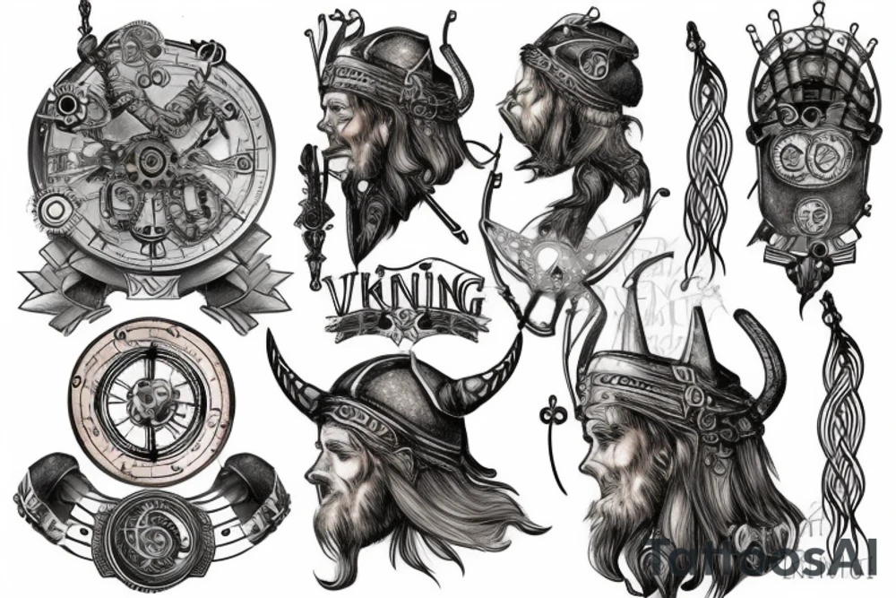Steampunk Viking armor tattoo idea
