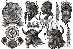 Steampunk Viking armor tattoo idea