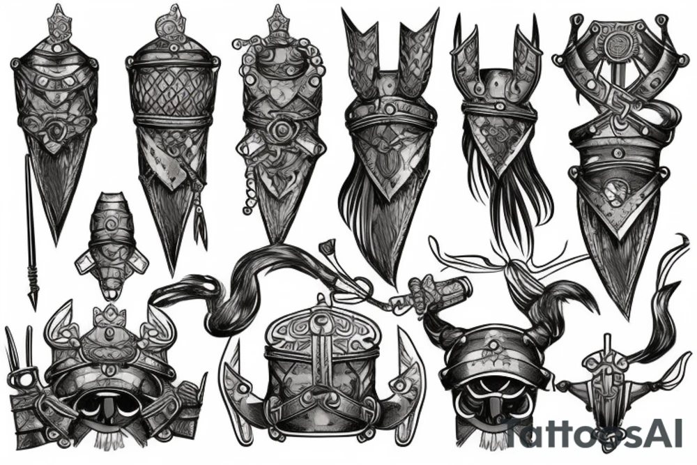 Steampunk Viking armor tattoo idea