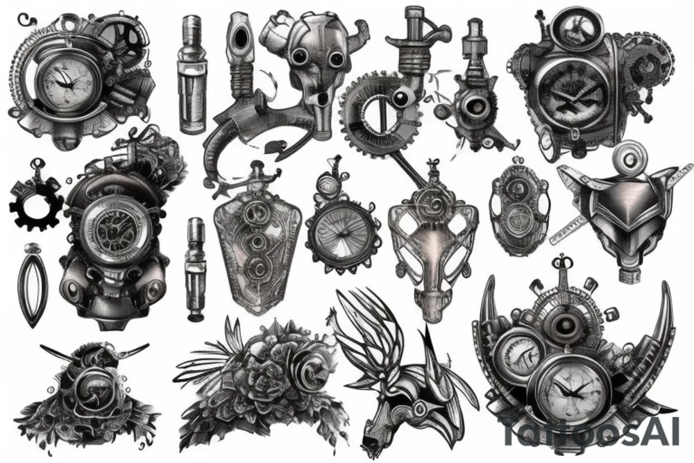 Steampunk armor tattoo idea