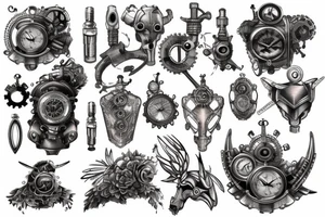 Steampunk armor tattoo idea