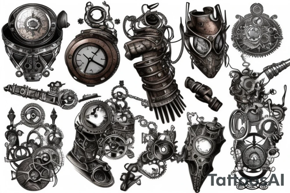 Steampunk armor tattoo idea