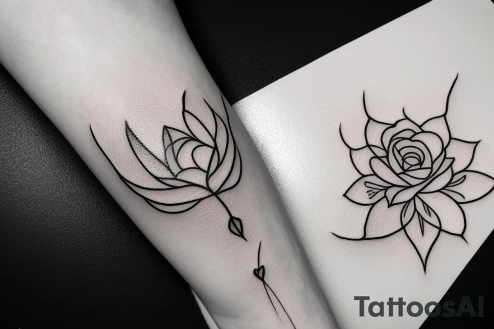 A minimal flower that resembles perseverance and toughness in difficult times. tattoo idea