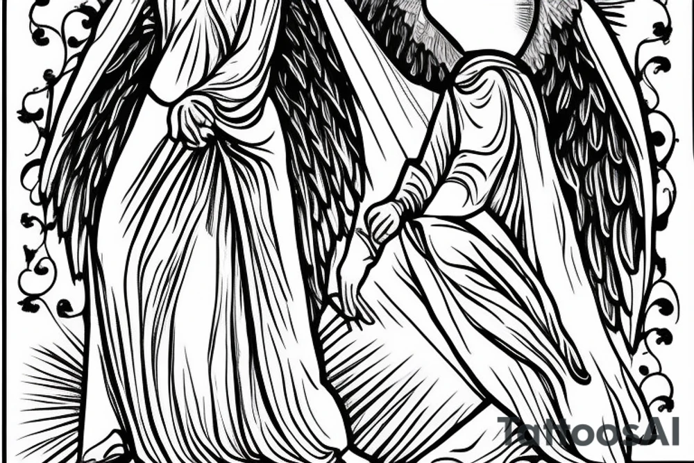 Religious woman angel biblical sun light light rays tattoo idea Religious woman angel biblical sun light light rays tattoo idea