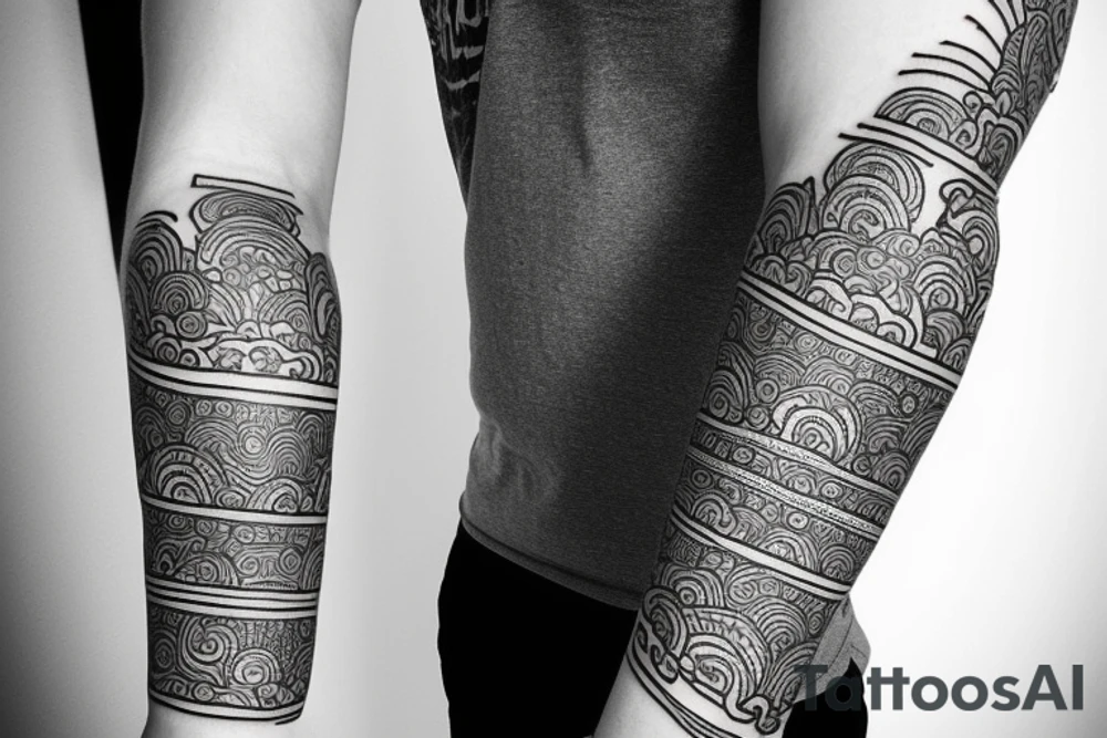 Arm sleeve with Thai Buddhist influences tattoo idea Arm sleeve with Thai Buddhist influences tattoo idea