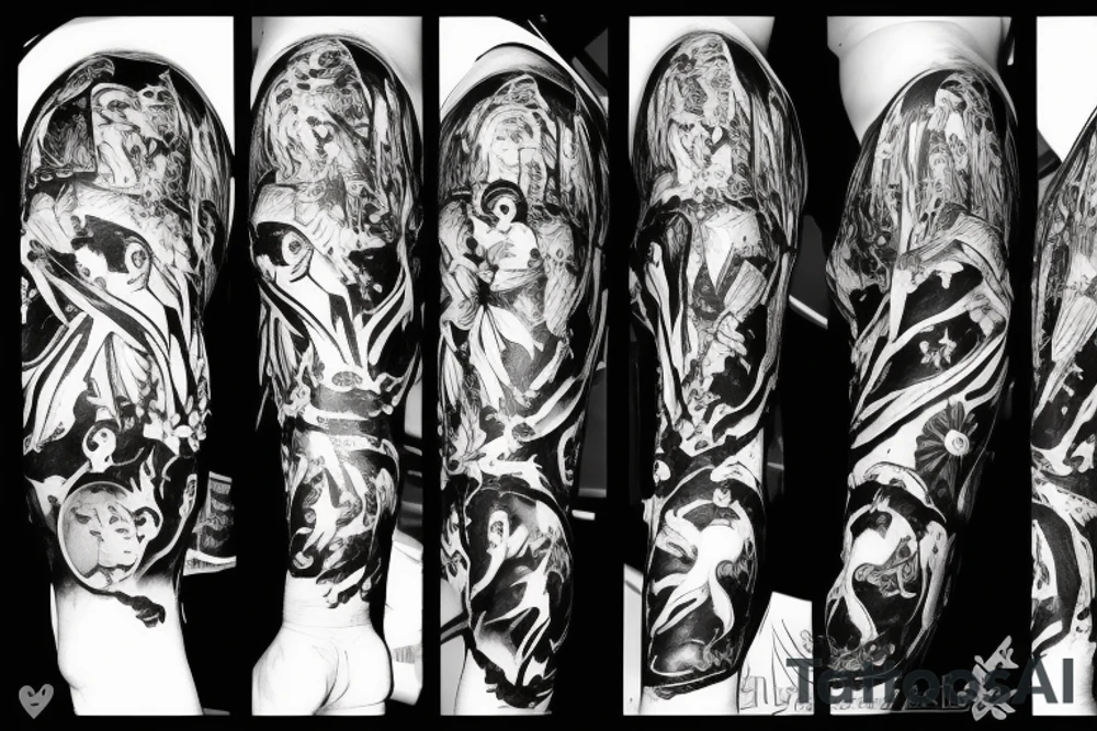 Angel shot bleeding tattoo idea