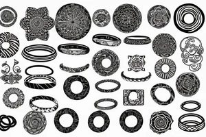 aegishalmur circled by a ring with an original pattern tattoo idea