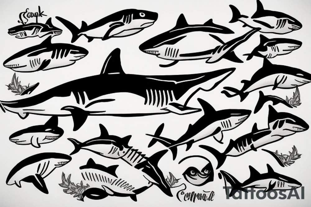 shark head tattoo idea