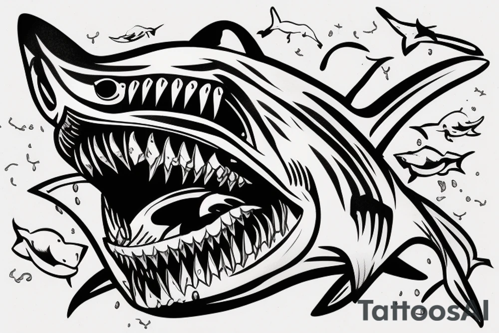 shark head tattoo idea