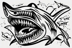 shark head tattoo idea