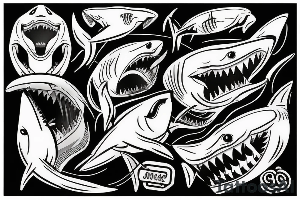shark head tattoo idea
