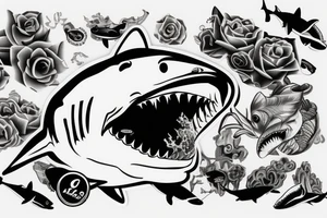 shark close up tattoo idea