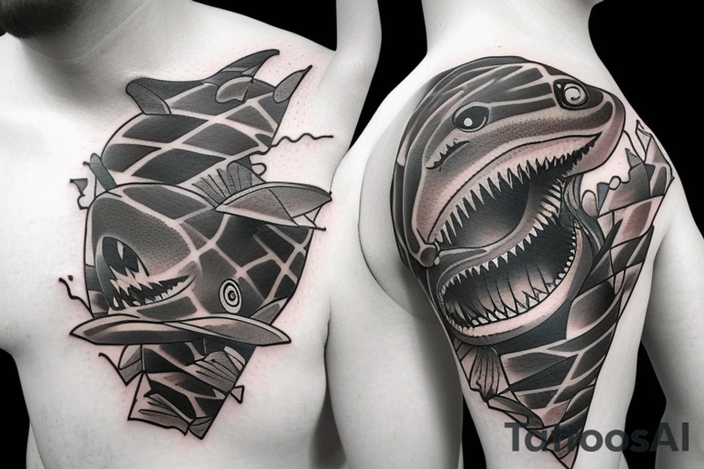 shark close up tattoo idea