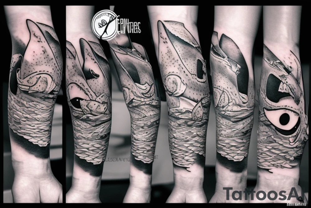 shark close up tattoo idea