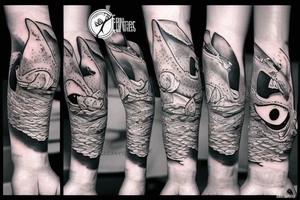 shark close up tattoo idea