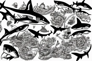 shark close up tattoo idea