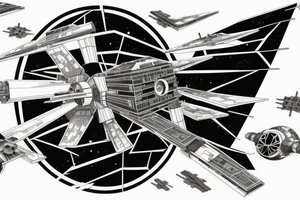 tie fighter chasing an x wing star wars tattoo idea