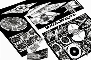 tie fighter chasing an x wing star wars tattoo idea