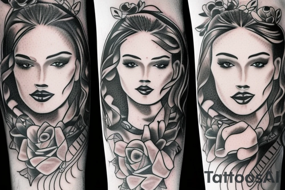 Chicano lady tattoo idea